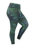 Green Leaf Print leggings