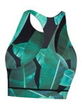 Palm Leaf Print Sports Bra