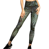 Green Leaf Print leggings