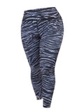 Plus size Black & Grey Tiger Stripe Leggings