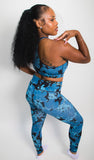 Blue Leaf Leggings