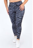 Plus size Black & Grey Tiger Stripe Leggings