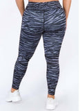 Plus size Black & Grey Tiger Stripe Leggings