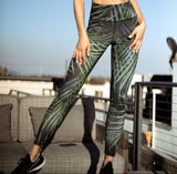 Green Leaf Print leggings